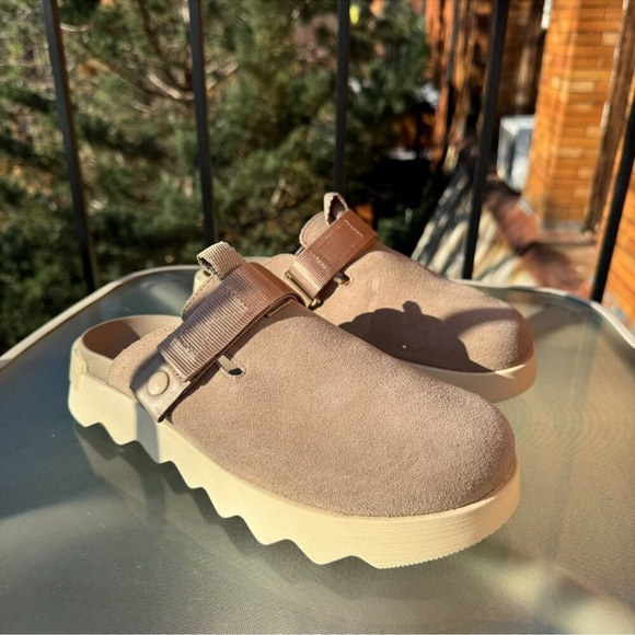 Sorel Viibe Clog Women’s Size 8 Taupe Honey Suede Slip On Platform Shoes - Picture 4 of 16